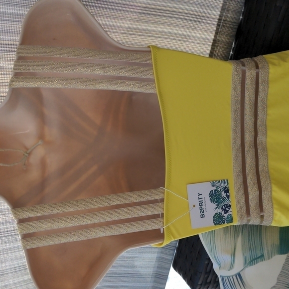 B2PRITY‎ yellow gold one-piece swimsuit New S - Picture 6 of 9